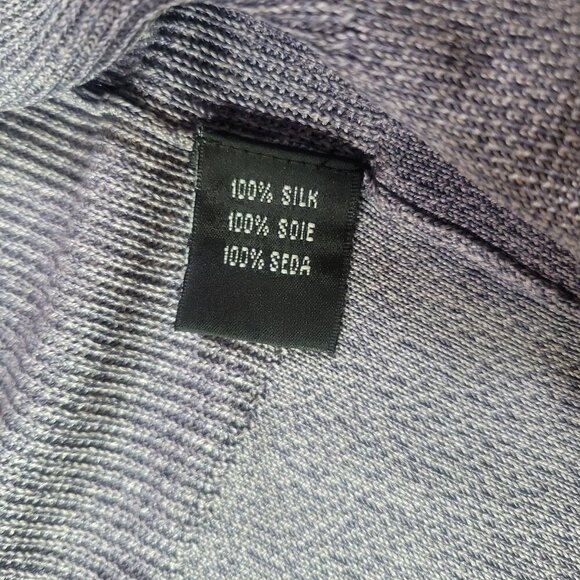 Linda Allard Ellen Tracy Womens Gray 100% Silk Cardigan Sweater Size X - Picture 4 of 6